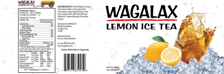 Wagalax® Lemon Ice Tea in Bottles